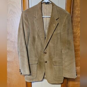 Men’s Vintage Corduroy Sport Coat in Tan - Classic Two-Button Blazer